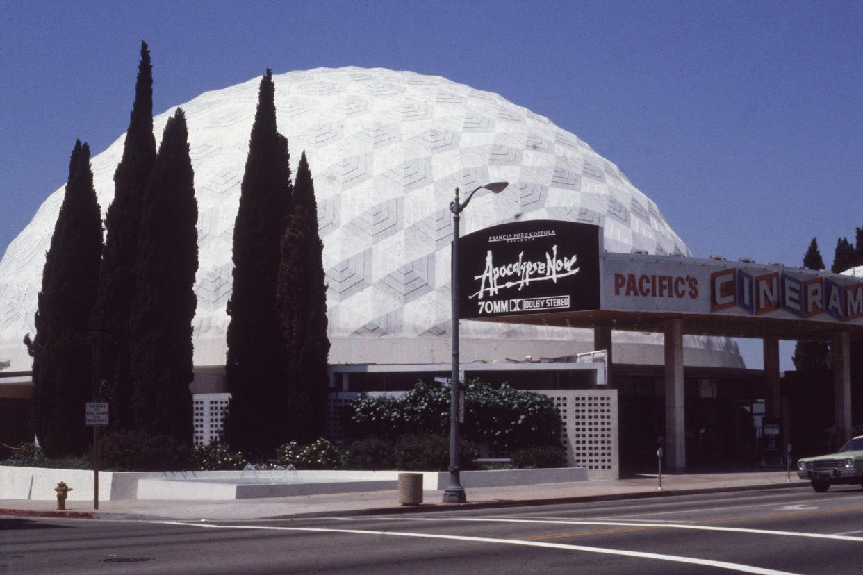 Exterior view of the Cinerama Dome movie theatre in Hollywood, California, June 1981