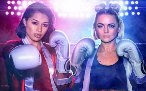 Vanessa White and Hannah Spearitt took to the boxing ring - Credit: JON ENOCH/BBC