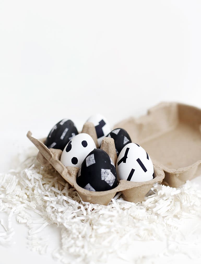 <p>Put a modern spin on your Easter eggs with this easy monochrome idea. Spruce up just about any space!</p><p><strong>Get the tutorial at <a href="https://themerrythought.com/diy/diy-monochrome-eggs/" rel="nofollow noopener" target="_blank" data-ylk="slk:The Merrythought" class="link ">The Merrythought</a>. </strong> </p>
