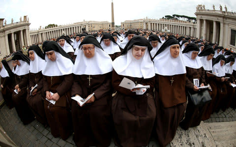 Nuns at a canonisation ceremony in St. Peter's Square in 2015 - Credit: Franco Origlia/Getty Images