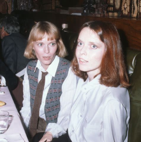 <p>Ron Galella/Ron Galella Collection via Getty</p> Mia and Tisa Farrow in New York City on Nov. 8, 1979