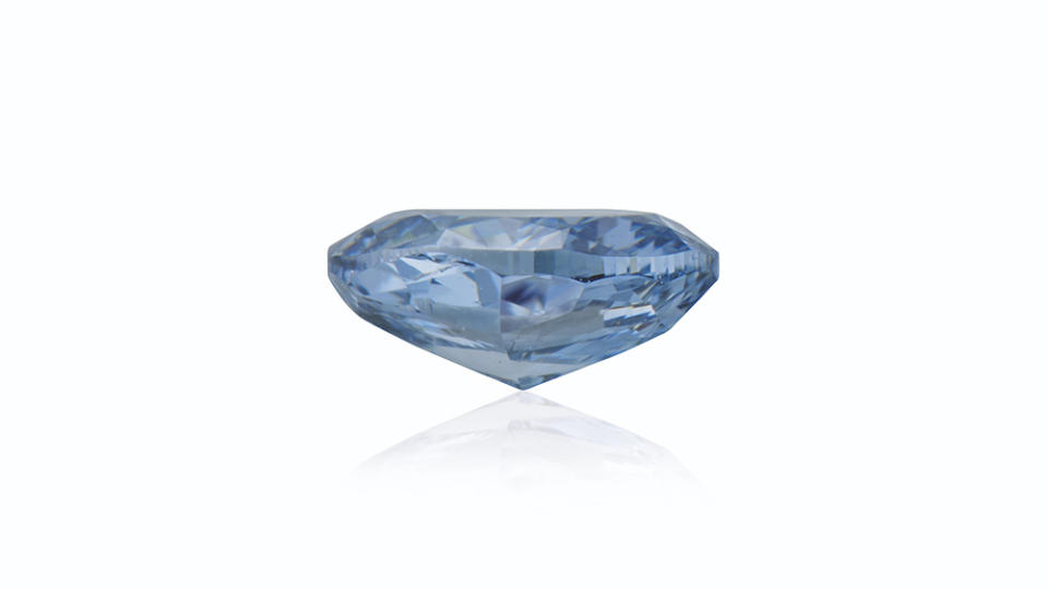 Fancy Vivid Blue Oval Diamond. - Credit: Christie's