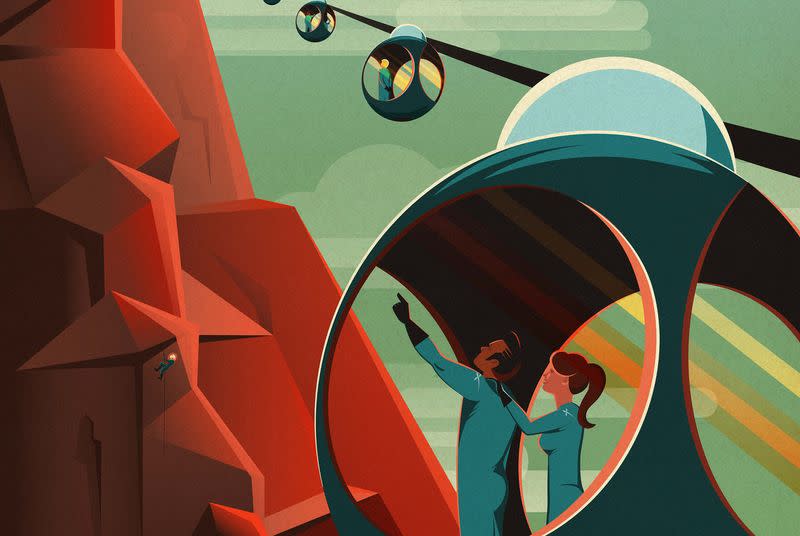 SpaceX has unveiled three travel posters for Mars