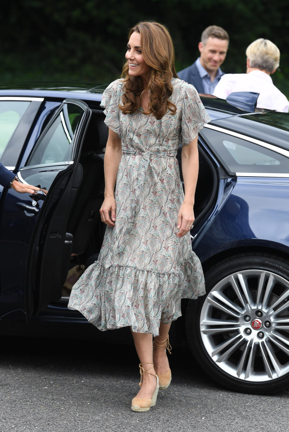 The Duchess of Cambridge arrives at Warren Park Children’s Centre to join a photography workshop with Action for Children, run by the Royal Photographic Society. Picture credit should read: Doug Peters/EMPICS