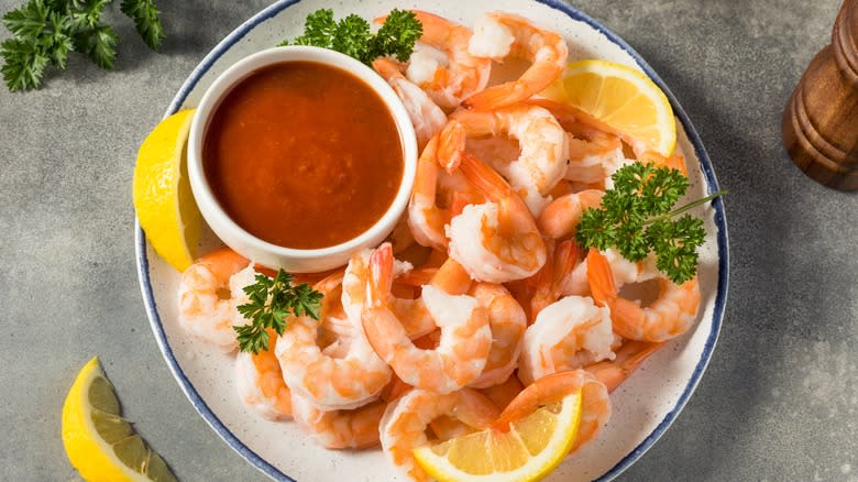Shrimp cocktail and sauce