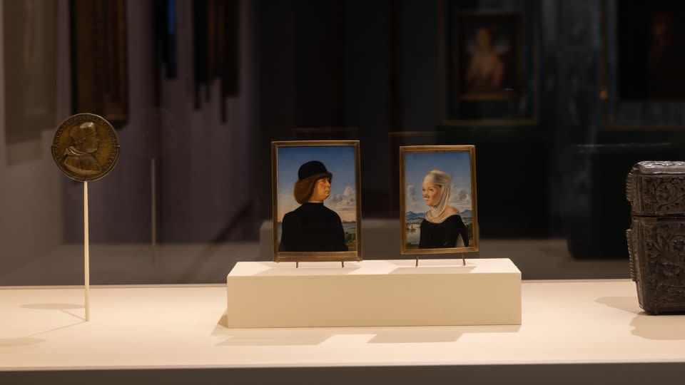 These small companion portraits by Jacometto featured themes of love, devotion and grief on their reverse sides and would have been kept in a closed portrait box. - Eileen Travell