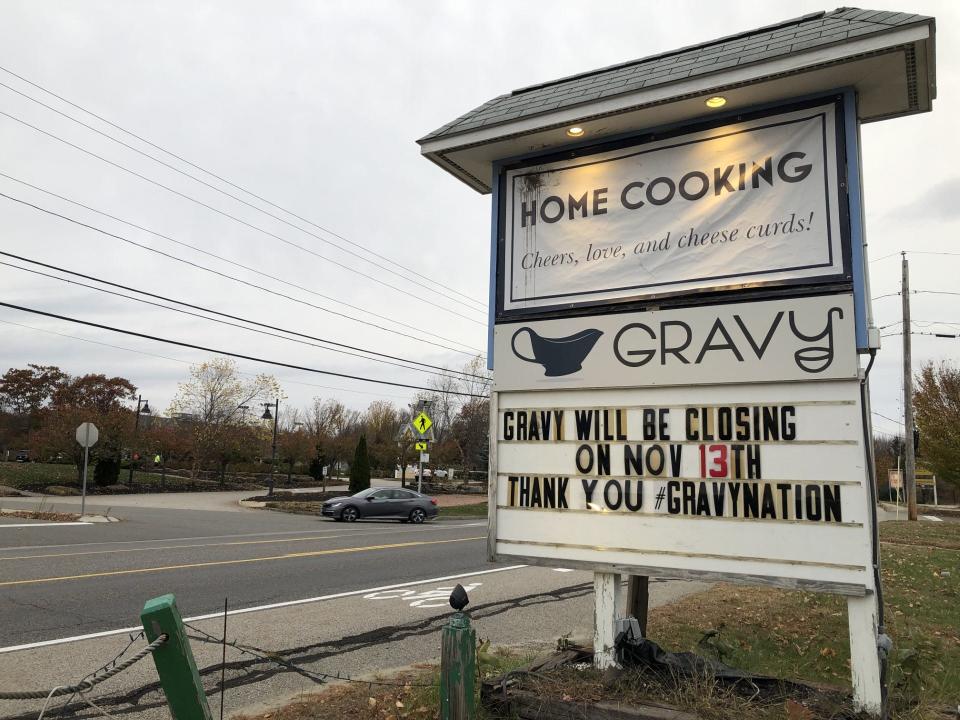 Gravy, a restaurant on Post Road in Wells, Maine, will close on Nov. 13, 2023.