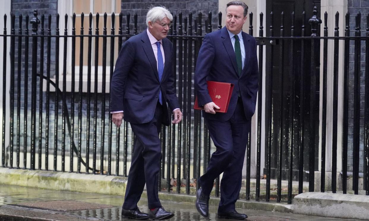 <span>The Foreign Office minister Andrew Mitchell and the foreign secretary, David Cameron, in Downing Street.</span><span>Photograph: Jonathan Brady/PA</span>