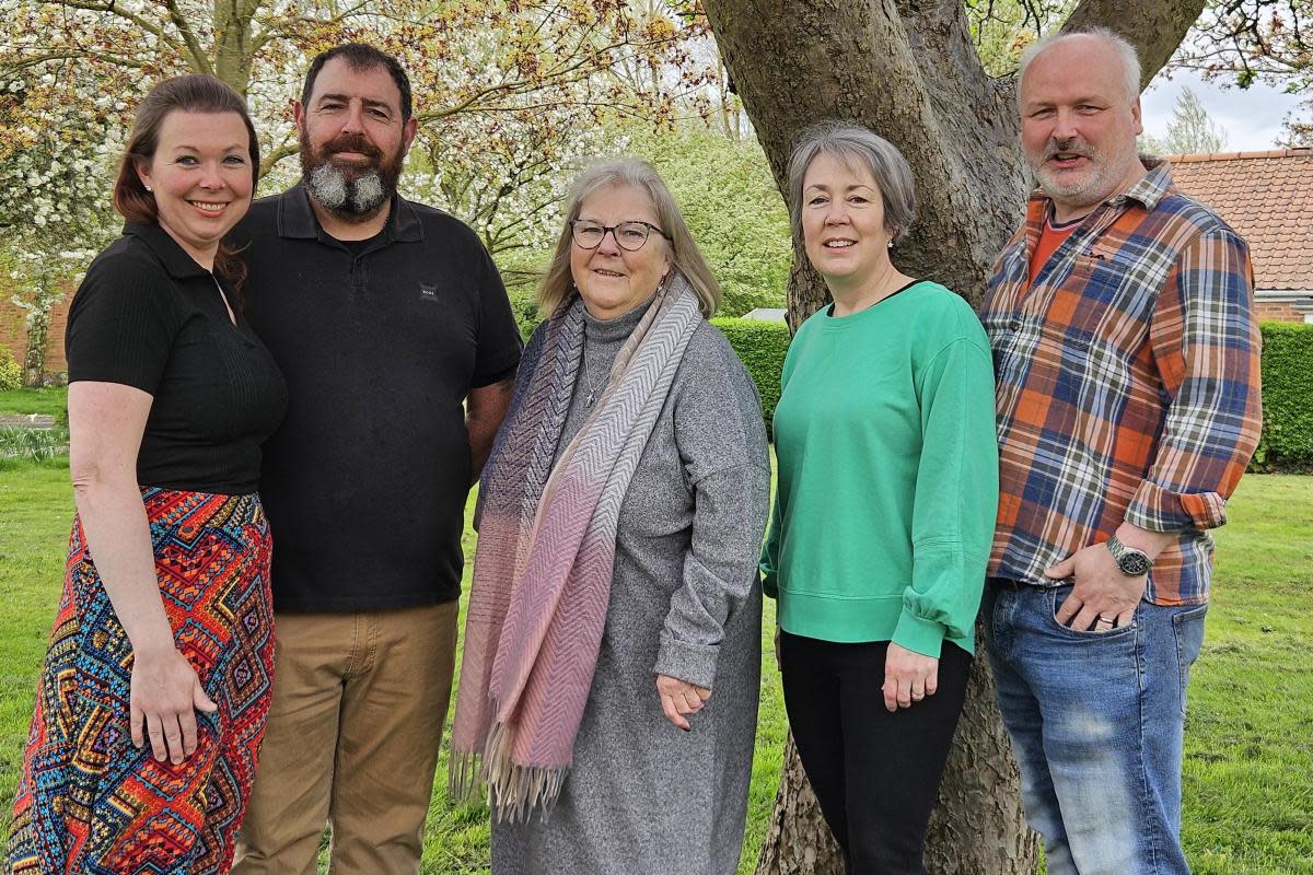 'Team Teddy' neighbours from left to right: Rosemary, Billy, Judy, Anna and Nick <i>(Image: Beverly Bates)</i>