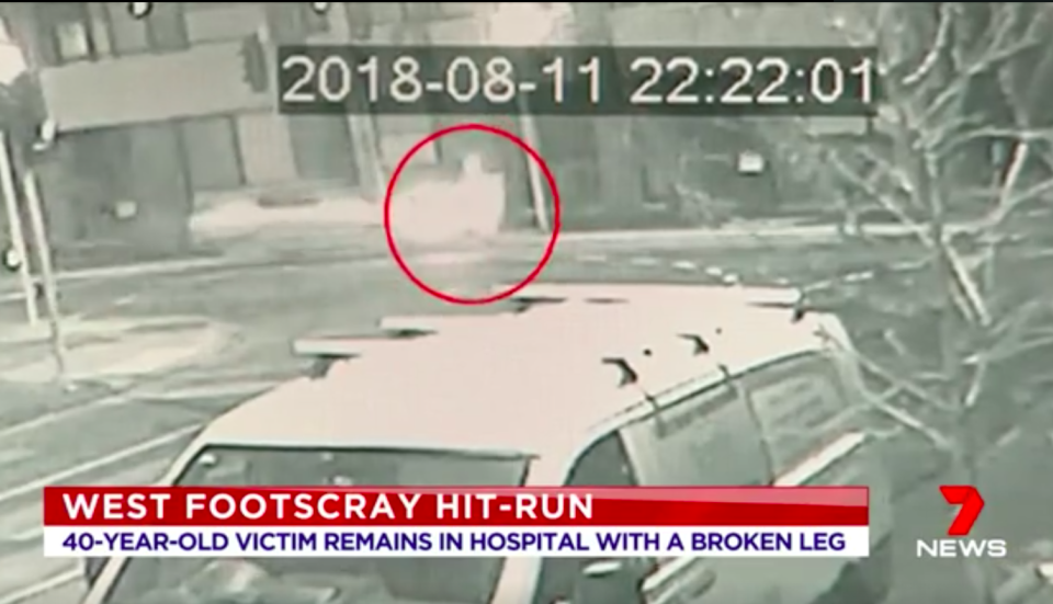 CCTV captures the shocking moment of impact in a Melbourne hit-run. Source: 7 News