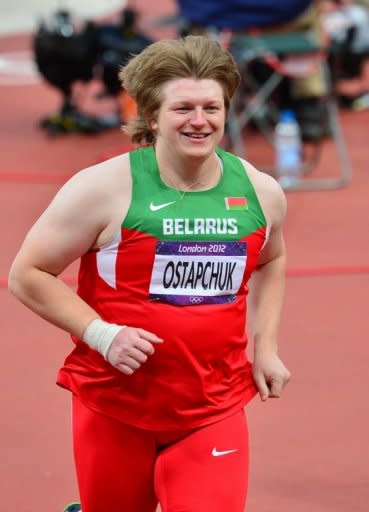 The London Olympics lost its first medallist to a doping scandal on Monday as Belarus shot-putter Nadezhda Ostapchuk (pictured on August 6) was stripped of gold a day after the Games closed in a blaze of music and colour