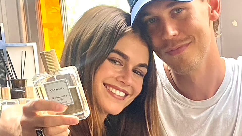 Actor Austin Butler has commissioned a scent specifically for a forthcoming role. He is seen here with his model girlfriend Kaia Gerber. - Courtesy The Perfumer's Story by Azzi