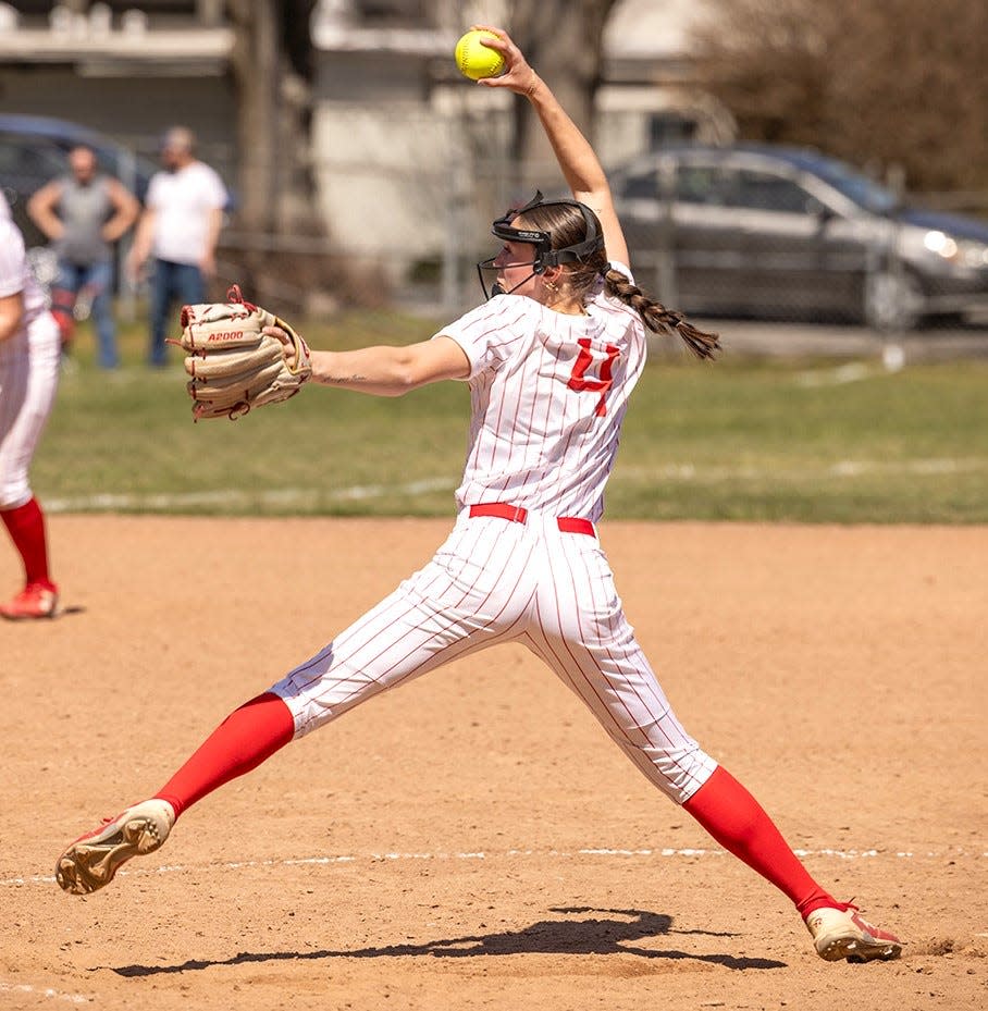 NFA senior Hailey Smith delivers a pitch earlier this season. The Wildcats improved to 11-6 with a Senior Day victory over North Branford.