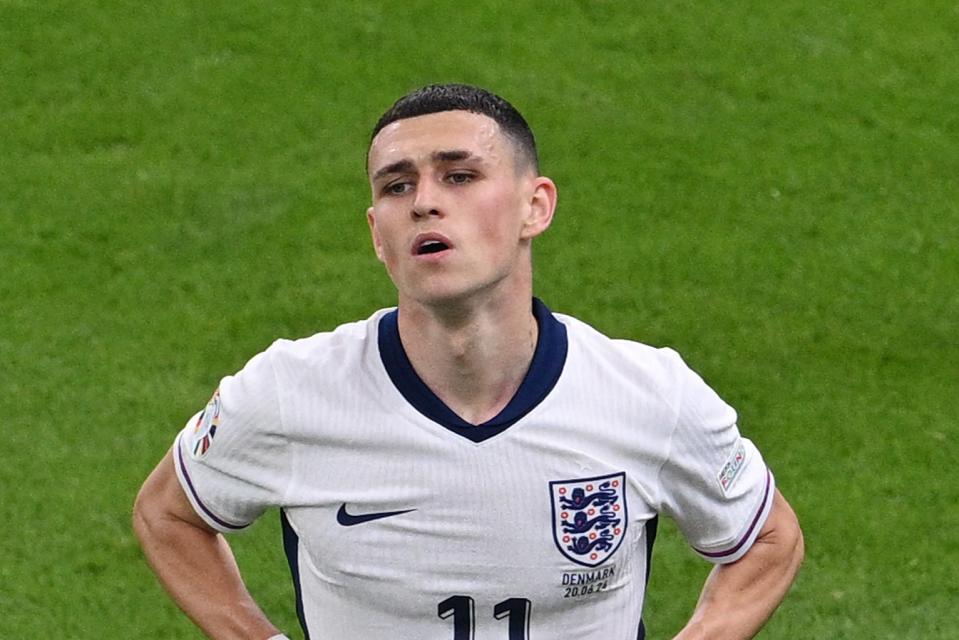 Foden shows his frustration after failing to convert a shot (Getty Images)