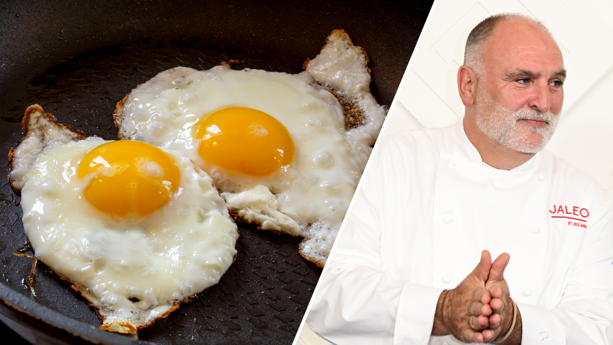 Chef José Andrés says he's perfected the fried egg. (Photos: Getty)