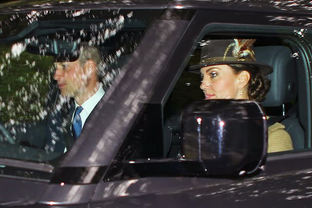 <p>Peter Jolly Northpix/Shutterstock </p> Prince William drives to Craithe Kirk near Balmoral Castle with Kate Middleton.