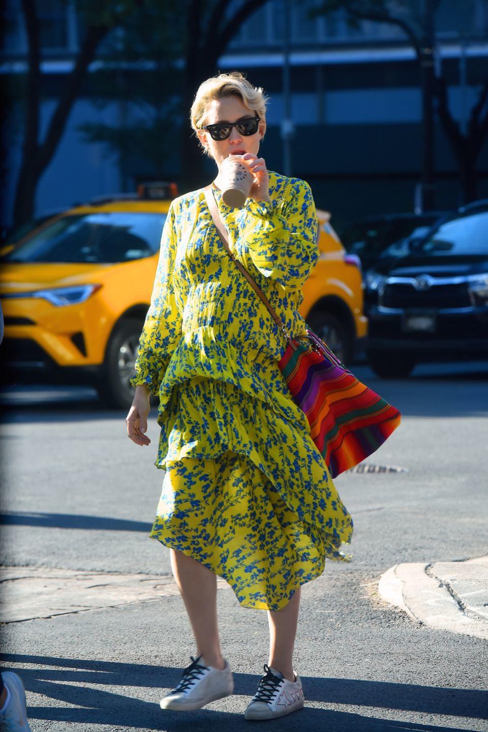 <p>The actress wore Preen whilst out and about in New York.</p>