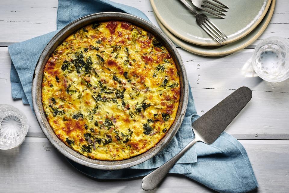 Crustless Ham and Spinach Quiche