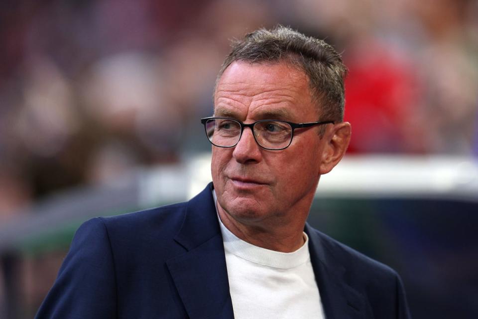 Rangnick watches on as his Austria team come up narrowly short against France (Getty Images)
