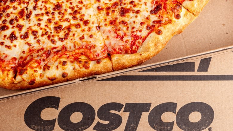 Costco pizza in box