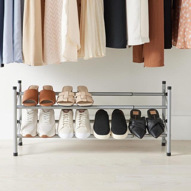 Simple Trending 3-Tier Stackable Shoe Rack, Expandable & Adjustable Fa