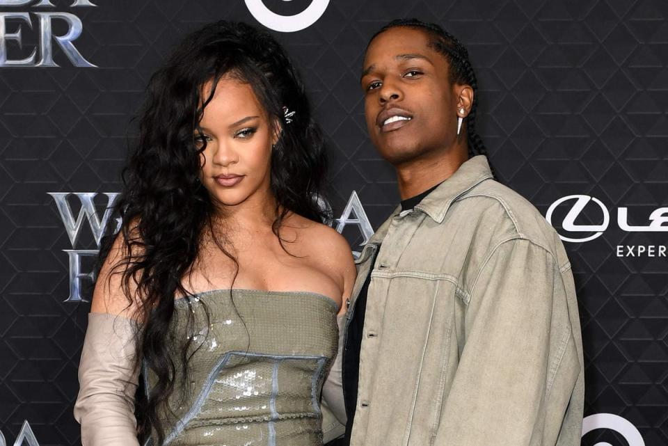 Rihanna and A$AP Rocky arrive for the world premiere of Marvel Studios’ “Black Panther: Wakanda Forever” at the Dolby Theatre in Hollywood in 2022 (AFP via Getty Images)