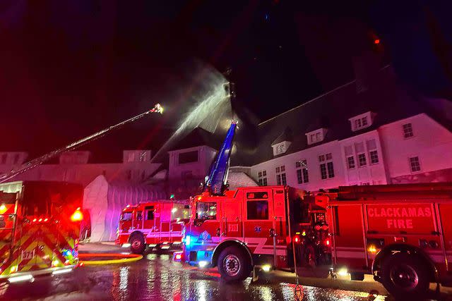 <p>Clackamas Fire/X</p> Fire breaks out at the Timberline Lodge