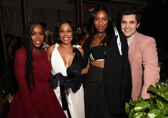 <p>Chelsea Lauren/Shutterstock</p> Aja Naomi King, Karen Pittman, Jessica Williams and Phil Dunster