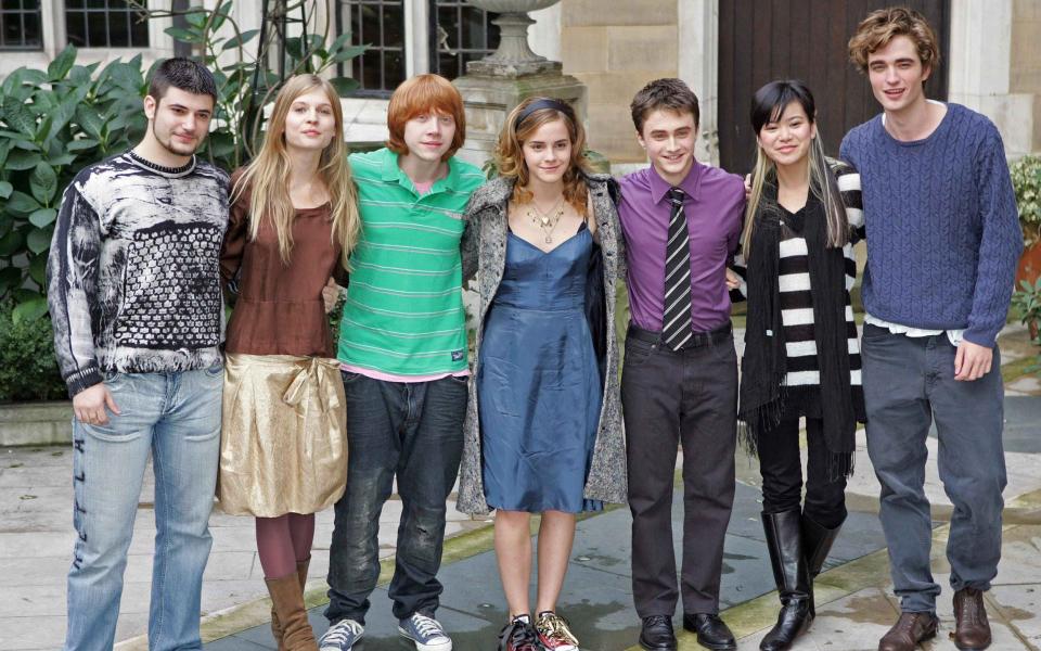 Stanislav Ianevski (far left), at a 2005 photocall for Goblet of Fire; his casting was protested by Bulgarian church authorities - Toby Melville/Reuters