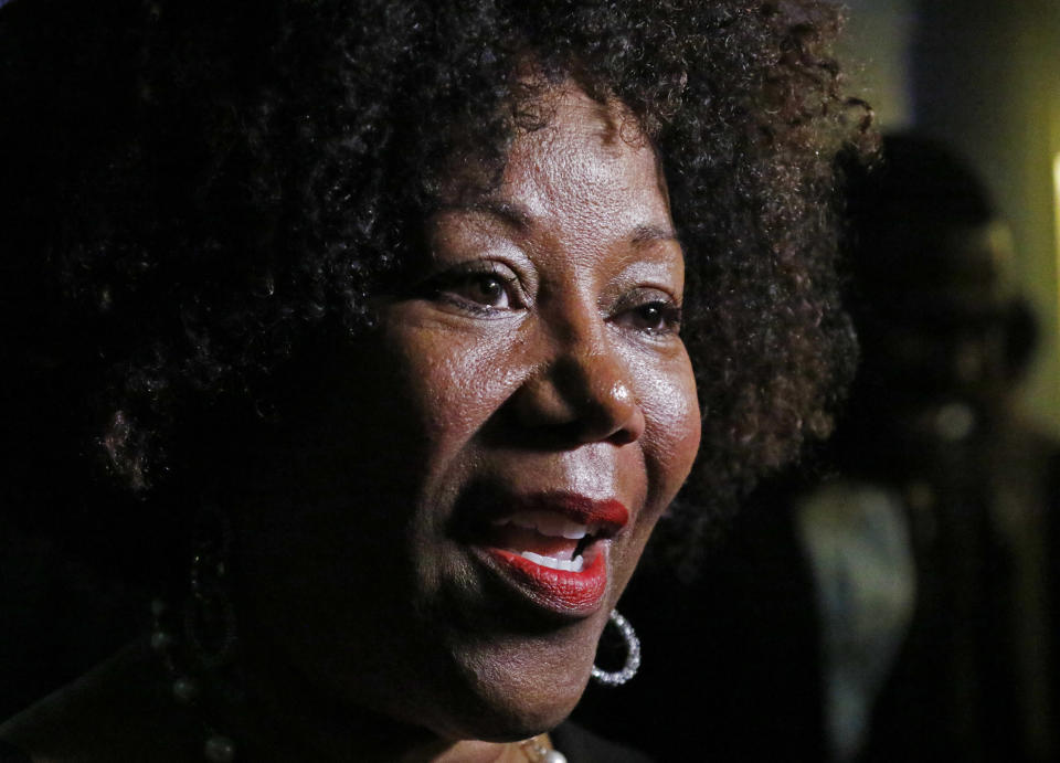 FILE _ This file photo taken on Feb. 23, 2018, in Jackson, Miss., shows Ruby Bridges, who integrated a racially segregated school in New Orleans in 1960. Bridges has authored a picture book to explain that long-ago experience to the youngest readers. (AP Photo/Rogelio V. Solis)
