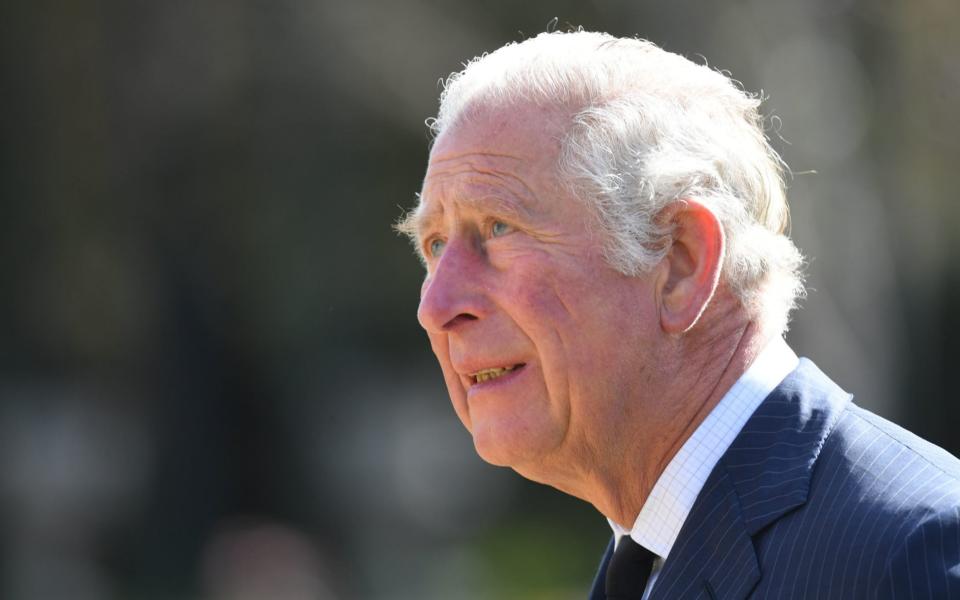 The Prince of Wales looks teary as he visits the gardens of Marlborough House - Jeremy Selwyn