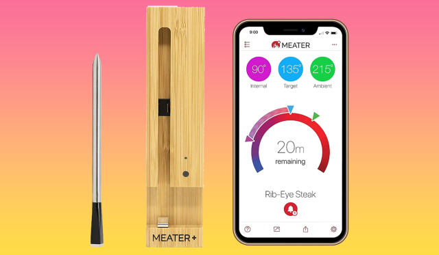 The Meater Plus has a storage block that's also a charging station.
