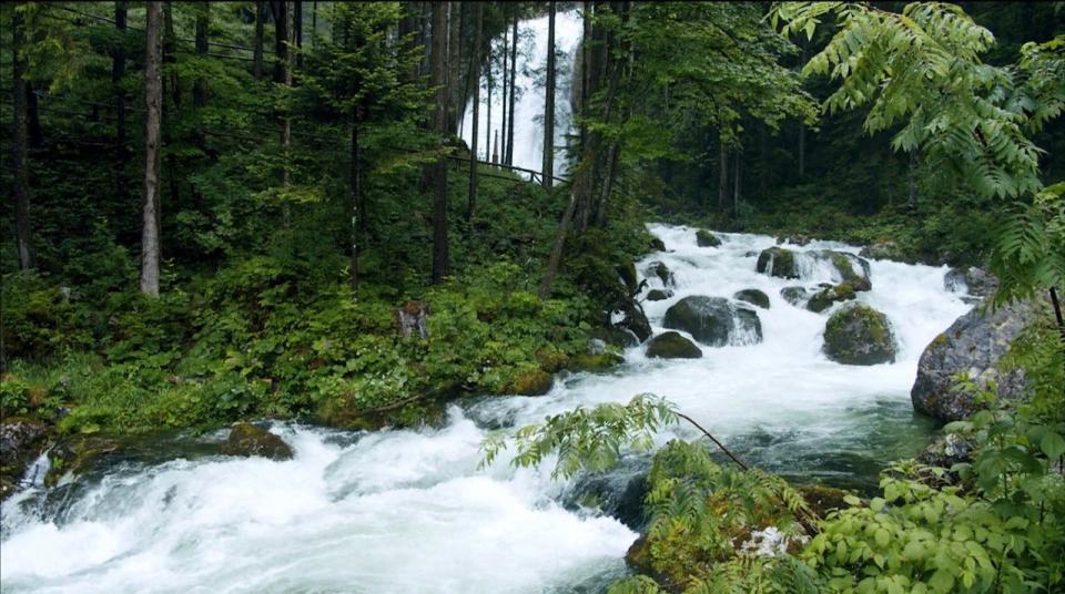 A grieving family at Crapo-Hathaway Funeral Home in Taunton can have a calming video of a mountain stream shown during visiting hours.