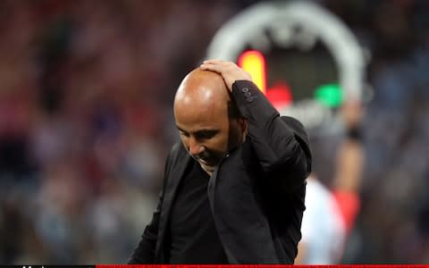 Argentina manager Jorge Sampaoli during the difficult game - Credit: Adam Pretty/FIFA via Getty Images