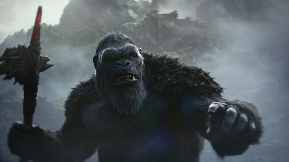 Kong wielding an axe in Godzilla x Kong: The New Empire