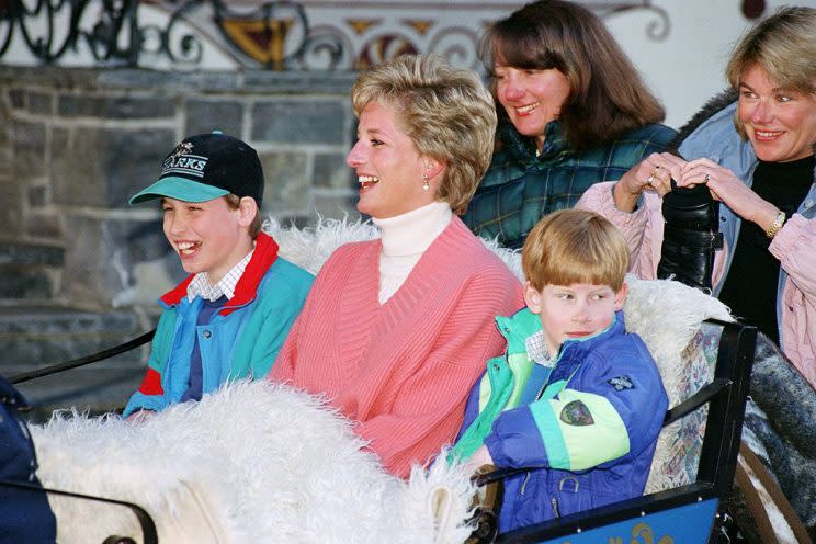 Diana in one of her beloved varsity v-necks. (Photo by Tim Graham/Getty Images)