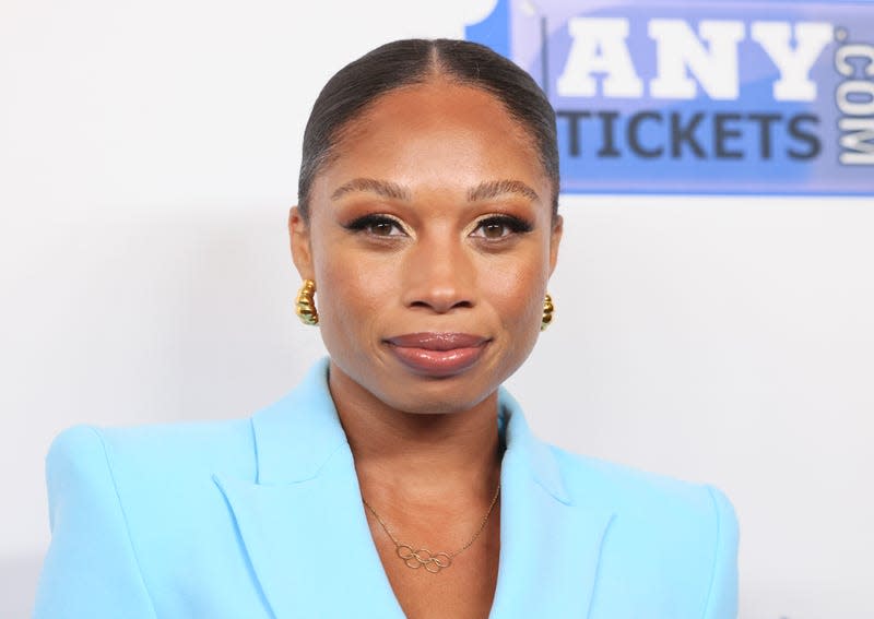 BEVERLY HILLS, CALIFORNIA - AUGUST 18: Allyson Felix attends the 23rd annual Harold & Carole Pump Foundation Gala at The Beverly Hilton on August 18, 2023 in Beverly Hills, California. 