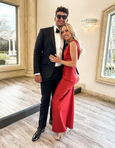 <p>Brittany Mahomes/Instagram</p> Brittany and Patrick Mahomes at a friend's wedding