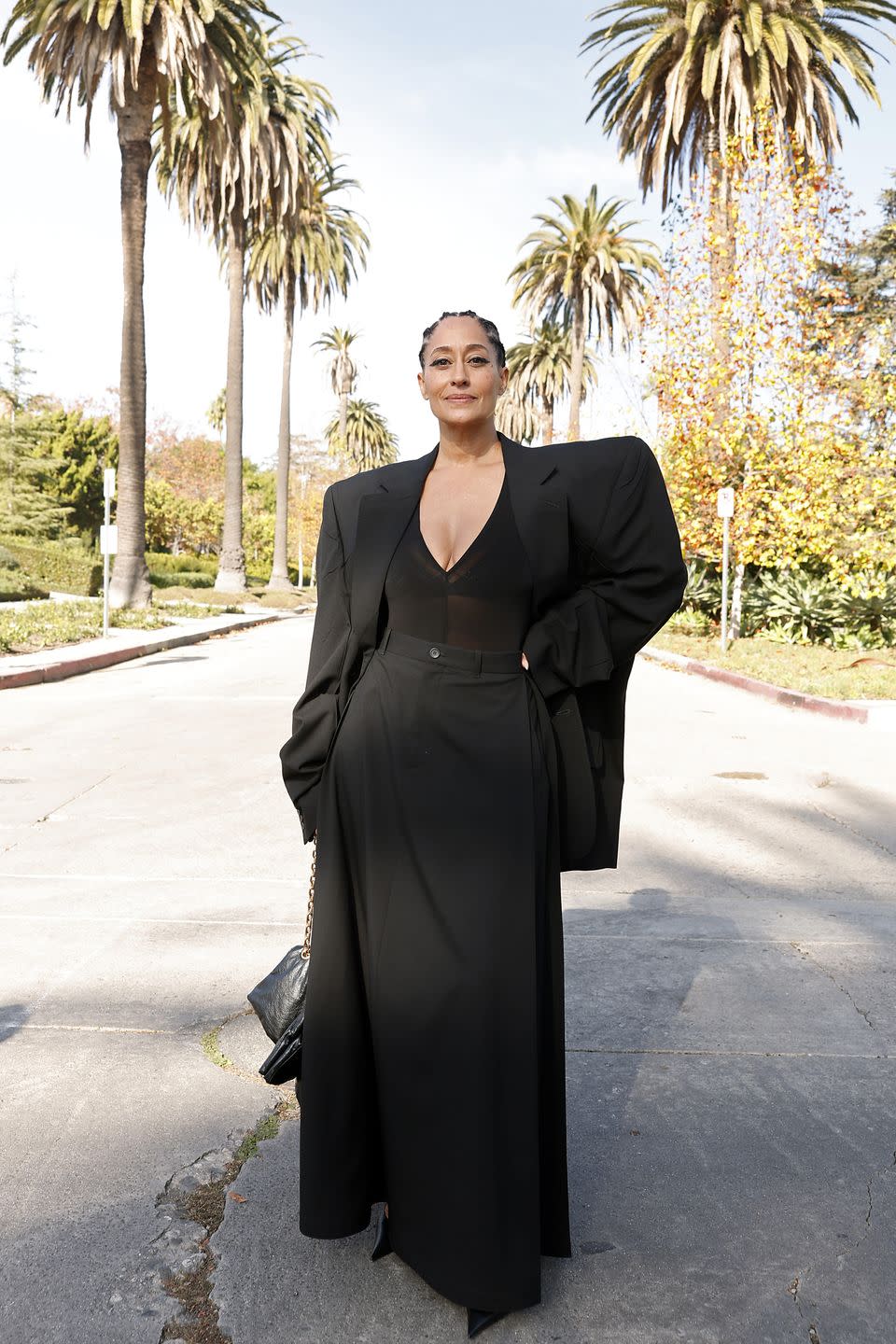 balenciaga outside arrivals los angeles fall 24 show