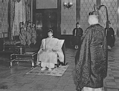 Japan's Crown Prince Akihito is formally invested as crown prince during a ceremony at the Imperial Palace in Tokyo, Japan, November 10, 1952, in this photo released by Imperial Household Agency of Japan and obtained Reuters via Kyodo. Mandatory credit Imperial Household Agency of Japan/Handout/Kyodo/via REUTERS