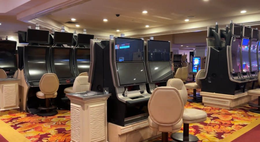 Tropicana gaming machines shut down in the early morning hours of April 2, 24. (Credit: Clark County)