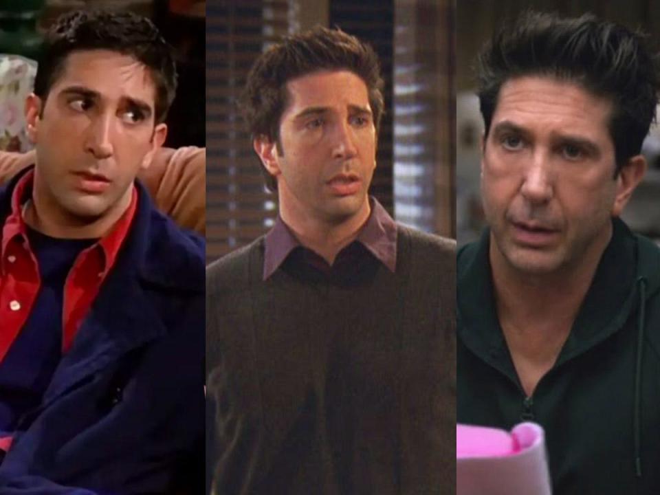 David Schwimmer as Ross Geller in the first and last episodes of "Friends, and in the reunion special.