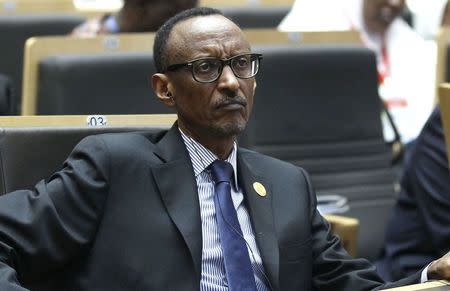 Rwanda's President Paul Kagame attends the opening ceremony of the 24th Ordinary session of the Assembly of Heads of State and Government of the African Union (AU) at the African Union headquarters in Ethiopia's capital Addis Ababa, January 30, 2015. REUTERS/Tiksa Negeri