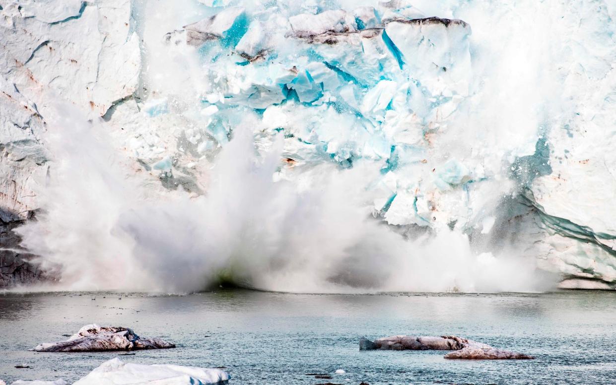 Ice can break away from a glacier with enough force to trigger an earthquake