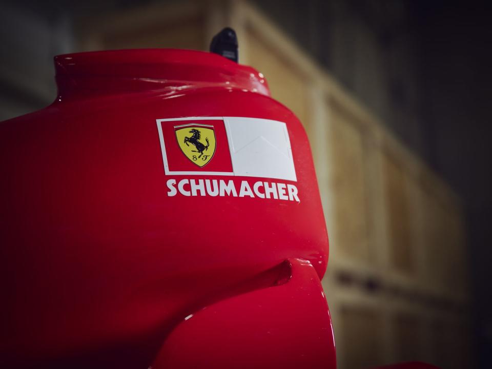 schumacher name tag on ferrari f1 car