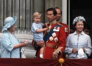 <p>Prince Charles holds a young Prince William.</p>