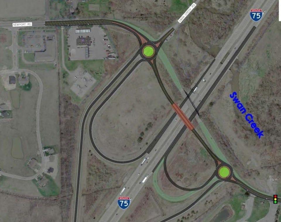 Two roundabouts are being construction on Newport Road.