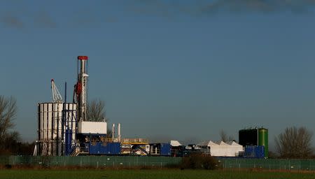 The IGas Energy exploratory gas drilling site is seen at at Barton Moss near Manchester in northern England January 13, 2014. REUTERS/Phil Noble