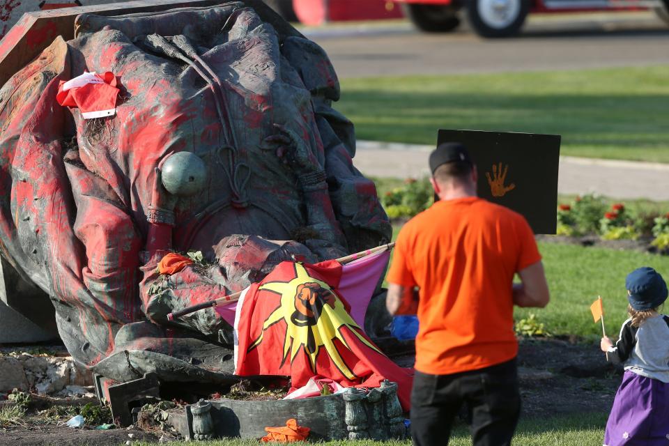 Statues of Queen Victoria and Queen Elizabeth II were toppled in Canada