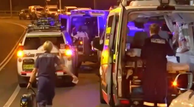 Emergency services were called to the scene after reports a woman's body had been found. Source: Channel 7